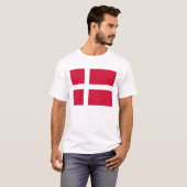T Shirt met vlag van Denemarken (Voorkant volledig)