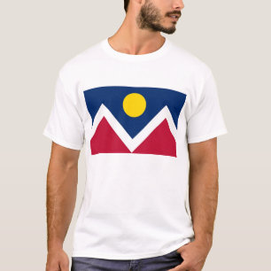 T Shirt met vlag van Denver, Colorado State, Veren
