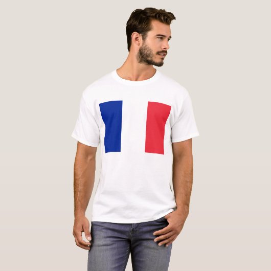 T Shirt met vlag van Frankrijk (Voorkant volledig)