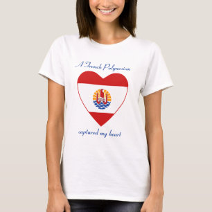 T-shirt met vlag van Frans-Polynesië voor geliefde