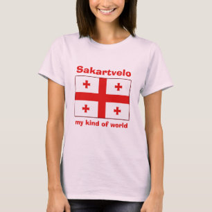 T-shirt met vlag van Georgië + kaart + tekst