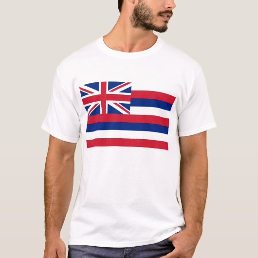 T Shirt met vlag van Hawaï Staat Verenigde Staten (Voorkant)