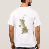 T-shirt met vlag van het VK + kaart + tekst (Achterkant)