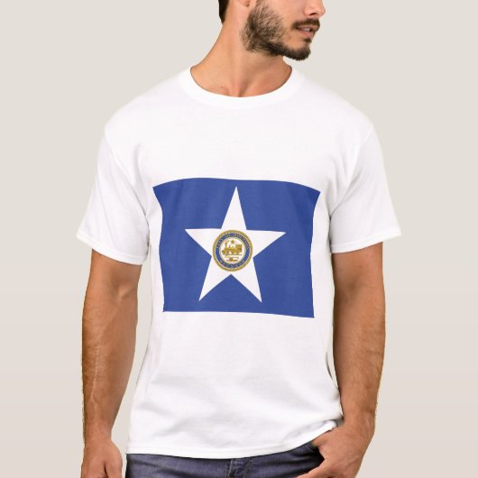 T Shirt met vlag van Houston City, Texas, Verenigd (Voorkant)