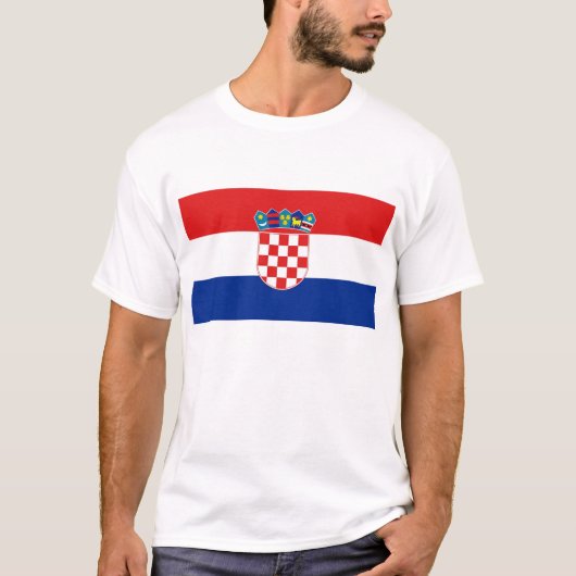 T Shirt met Vlag van Kroatië (Voorkant)