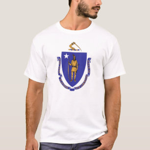 T Shirt met vlag van Massachusetts State USA