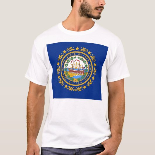 T Shirt met vlag van New Hampshire State USA (Voorkant)