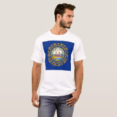 T Shirt met vlag van New Hampshire State USA (Voorkant volledig)