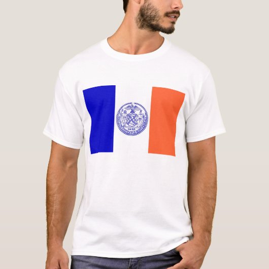 T Shirt met vlag van New York City USA (Voorkant)