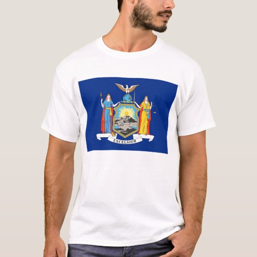 T Shirt met vlag van New York State USA (Voorkant)