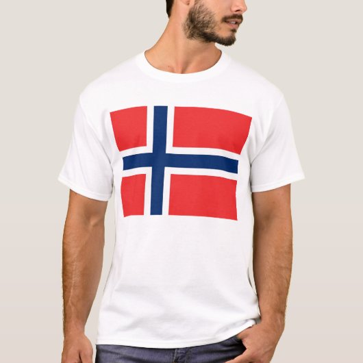 T Shirt met vlag van Noorwegen (Voorkant)