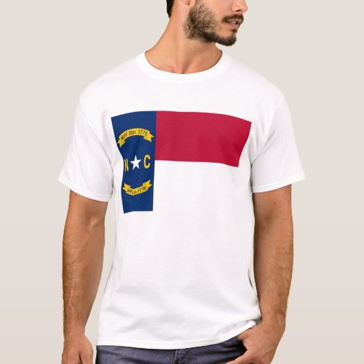 T Shirt met vlag van North Carolina State USA (Voorkant)
