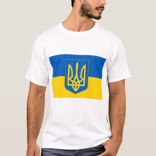 T Shirt met vlag van Oekraïne (Voorkant)
