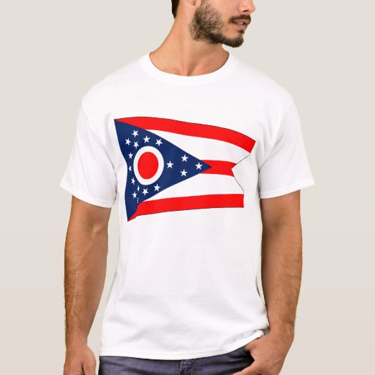 T Shirt met vlag van Ohio State USA (Voorkant)