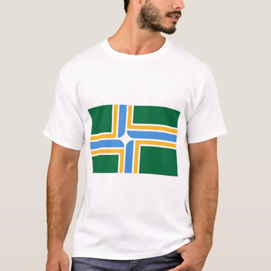 T Shirt met vlag van Portland, Oregon (Voorkant)