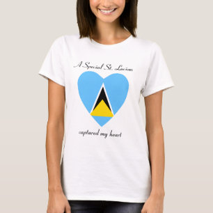 T-shirt met vlag van Saint Lucia hartje