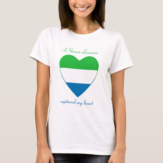 T-shirt met vlag van Sierra Leone hartje (Voorkant)