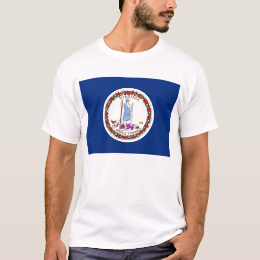 T Shirt met vlag van Virginia State USA (Voorkant)