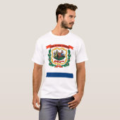T Shirt met vlag van West Virginia State USA (Voorkant volledig)