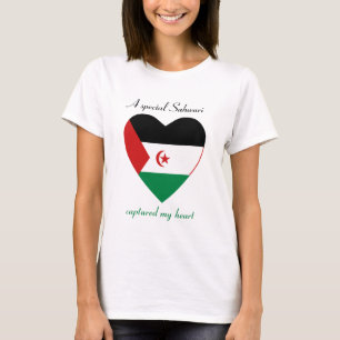 T-shirt met vlag van Westelijke Sahara hartje