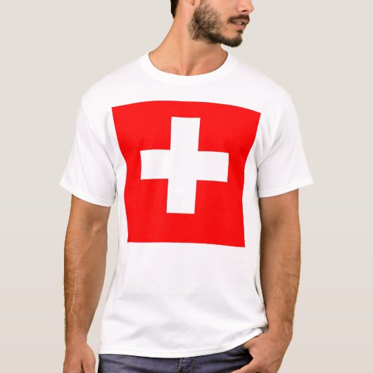 T Shirt met vlag van Zwitserland (Voorkant)