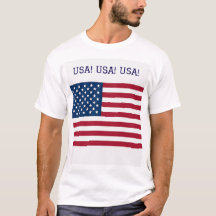 T-shirt met vlaggen van de VS en de Union Jack