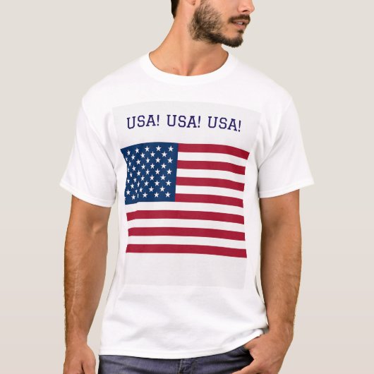 T-shirt met vlaggen van de VS en de Union Jack (Voorkant)