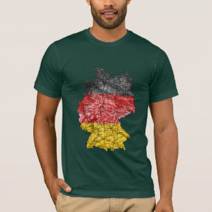 T-Shirt met vlagkleurkaart van Duitsland