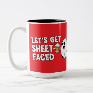 T-shirt met vlakken tweekleurige koffiemok