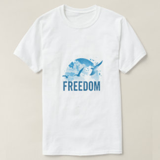 T-shirt met vliegende vrijheids vogels – Inspirere