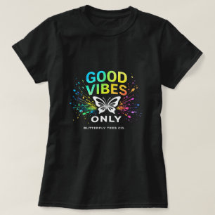 T-shirt met vlinder alleen goede vibraties 0047710