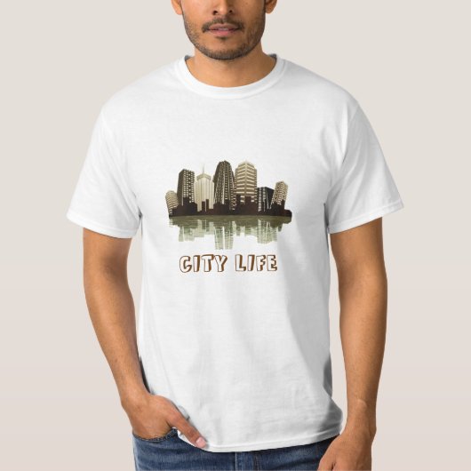 T-shirt met voorbeeld City Life (Voorkant)