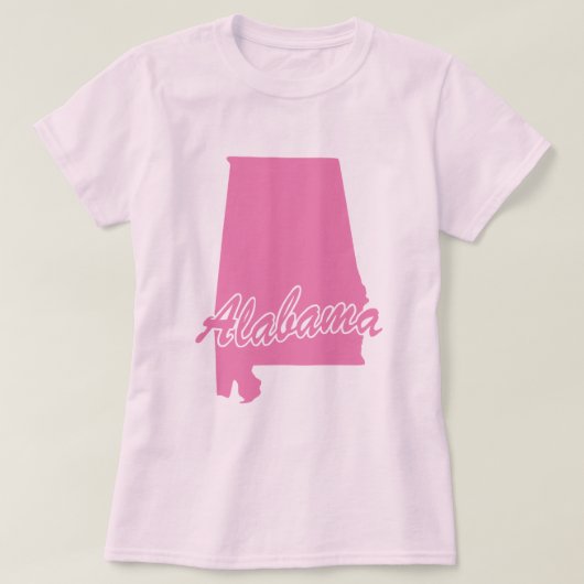 T-shirt met vorm van de staat Alabama (Design voorkant)