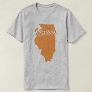 T-shirt met vorm van de staat Illinois