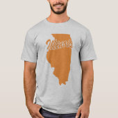 T-shirt met vorm van de staat Illinois (Voorkant)