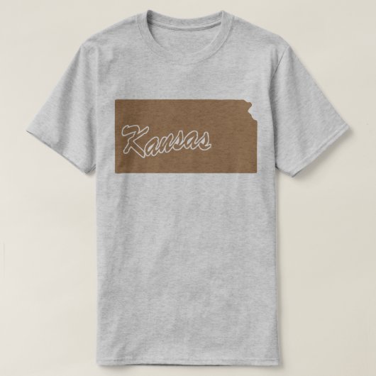 T-shirt met vorm van de staat Kansas (Design voorkant)