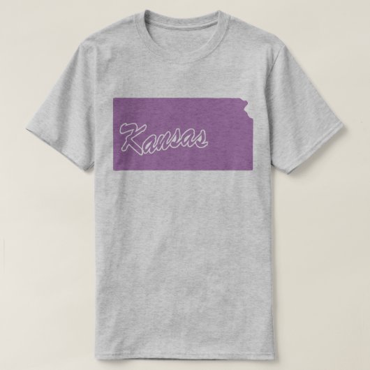 T-shirt met vorm van de staat Kansas (Design voorkant)