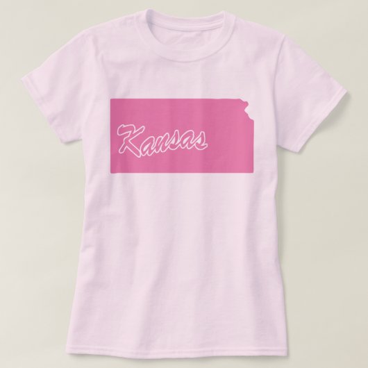 T-shirt met vorm van de staat Kansas (Design voorkant)