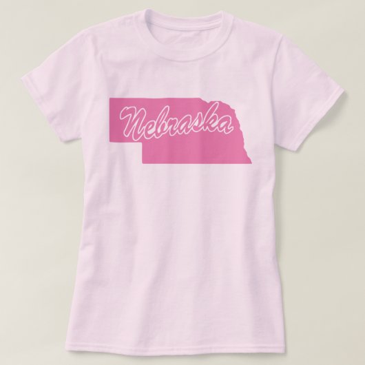 T-shirt met vorm van de staat Nebraska (Design voorkant)