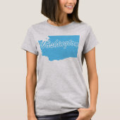 T-shirt met vorm van de staat Washington (Voorkant)