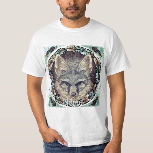 T-shirt met vos schets (Voorkant)