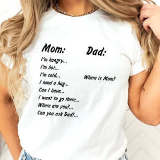 T-shirt met vragen voor mama en papa