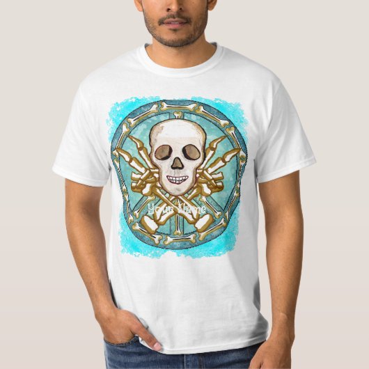 T-shirt met vredesdodenmasker (Voorkant)
