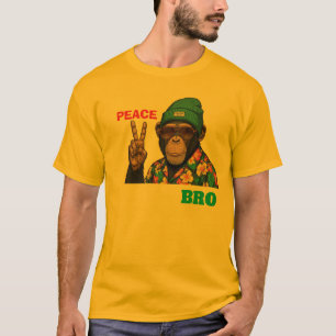 T-Shirt met vredige bro-aap grafische afbeelding -