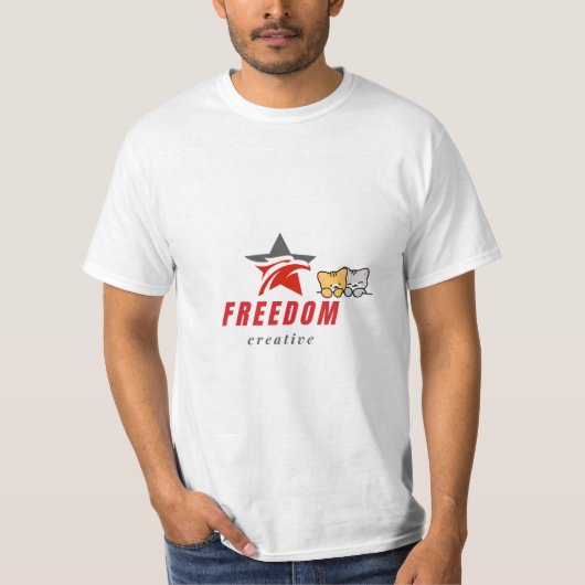 T-shirt met vrijheid & cute kat ontwerp (Voorkant)