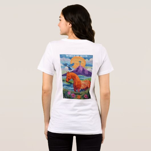 T-shirt met vrouwen van waarde quilt (Achterkant volledig)