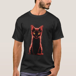 T-shirt met vurige kattenogen en intens katachtig