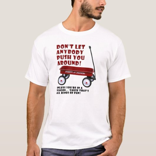 T-shirt met wagen duwen (Voorkant)