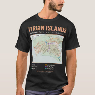 T-shirt met wandelkaart van Virgin Islands Nationa