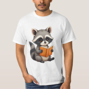 T-shirt met Wasbeer die Boek Leest voor Dierenvrie